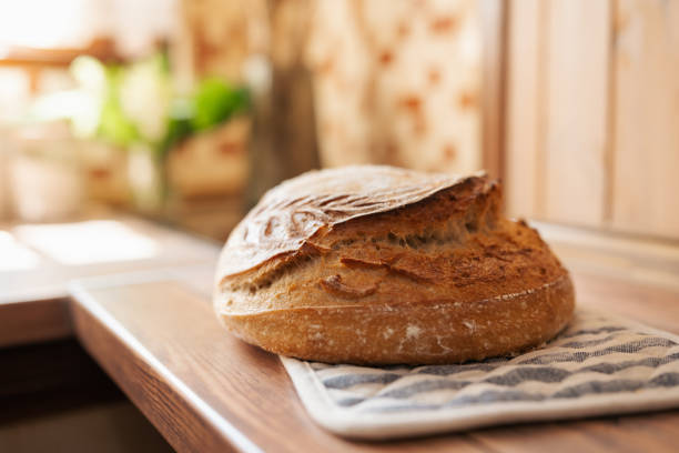 Fresh bread, healthy eating and traditional bakery concept