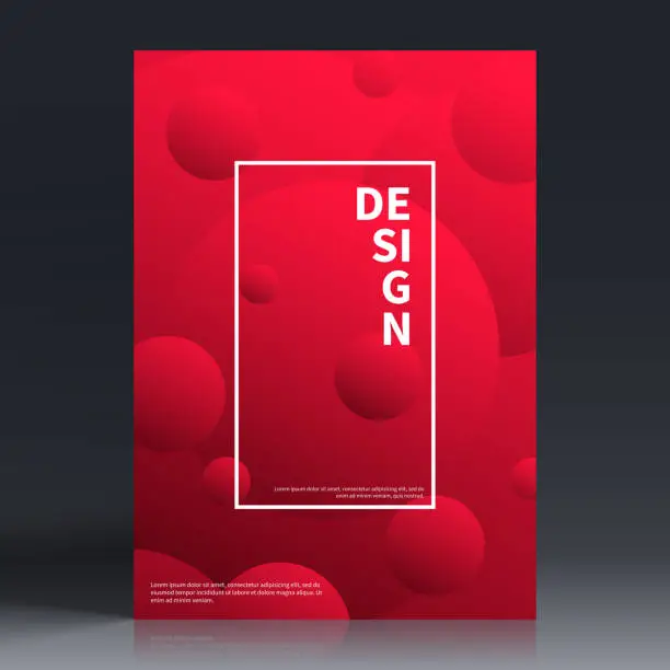 Vector illustration of Brochure template layout, Red cover design, business annual report, flyer, magazine