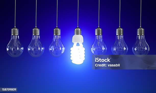 Energy Saving Light Bulb Stock Photo - Download Image Now - Light Bulb, Bright, Concepts