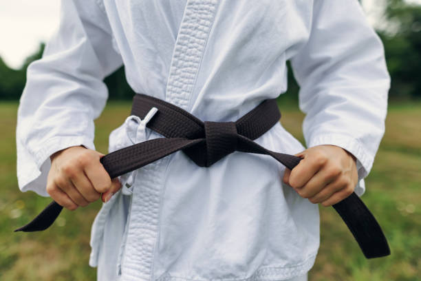 Martial arts blue belt.