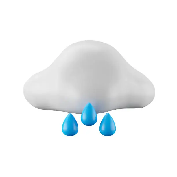 3d icon rendering of rainy day, weather forecast.