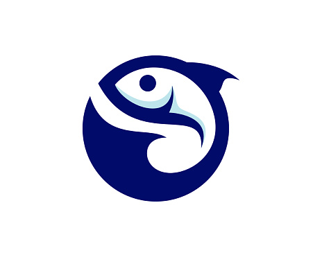 circle fish vector template logo design