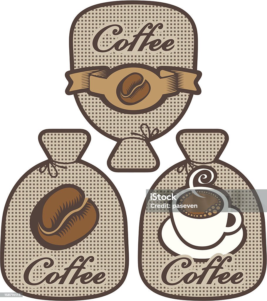 Etiqueta para café - Vetor de Aniagem de Cânhamo royalty-free
