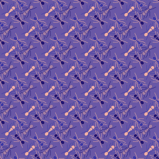 Ants seamless pattern Ants seamless pattern. Ants illustration background. Vector insects template in flat style for any purpose. ants teamwork stock illustrations