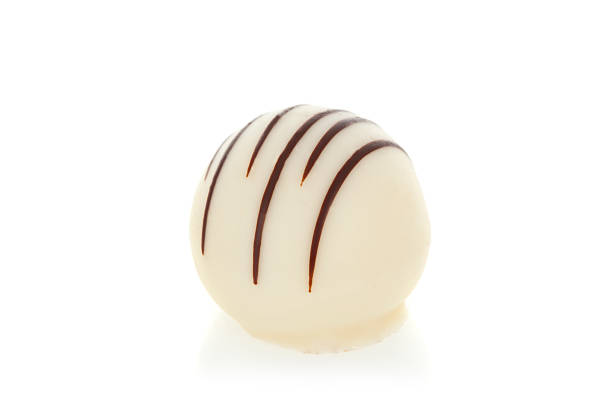 Gourmet chocolate truffle isolated on white background