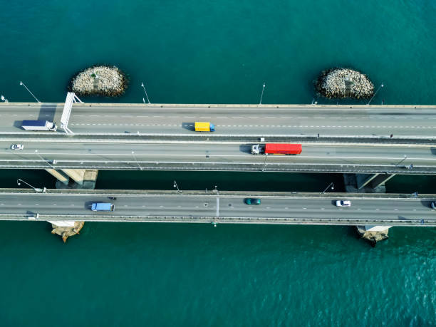 istock Trucks and vehicles on Bridge 1587169494