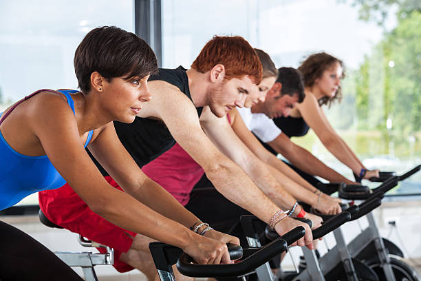 istock Group of People Cycling at Gym 158717749