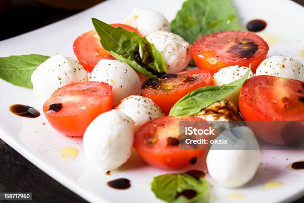 Caprese Salad Stock Photo - Download Image Now - Balsamic Vinegar, Basil, Caprese Salad