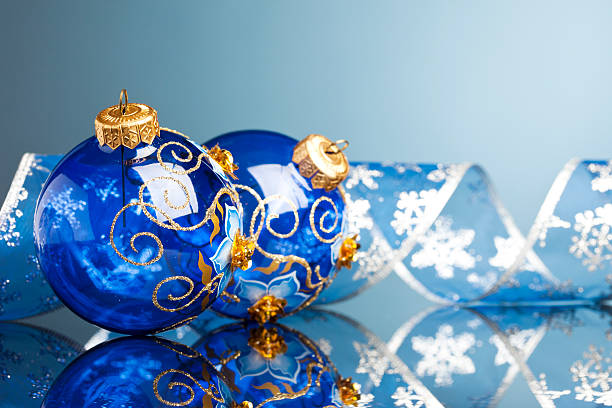 istock Christmas decoration balls with ribbon 158718399