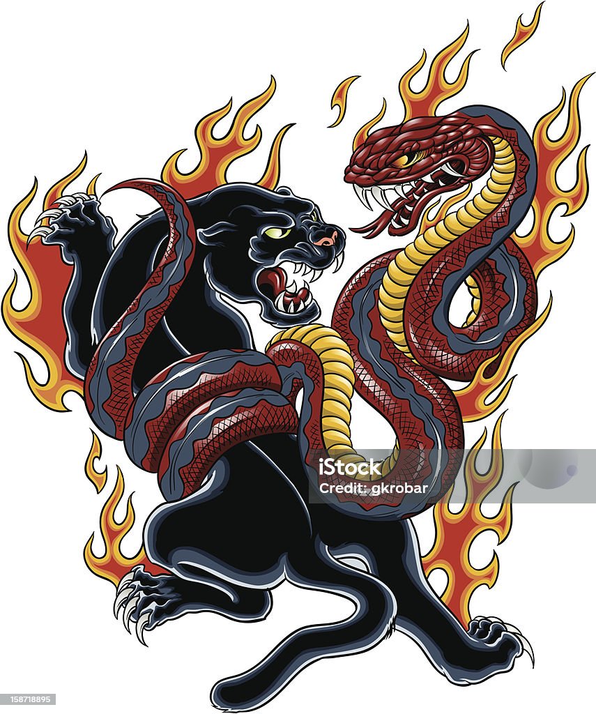 Panther 、コブラタトゥー - タトゥーのロイヤリティフリーベクトルアート