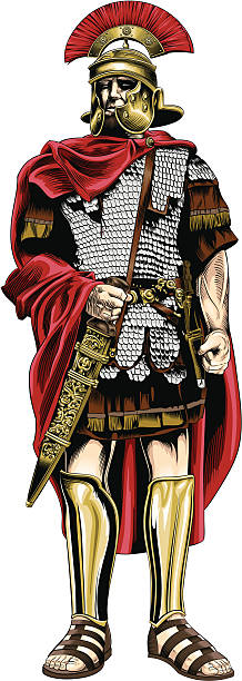 Pretorian soldier Vector illustration of a pretorian Roman soldier roman centurion stock illustrations