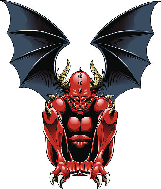Demon Illustrated vector of a demon gargoyle stock illustrations