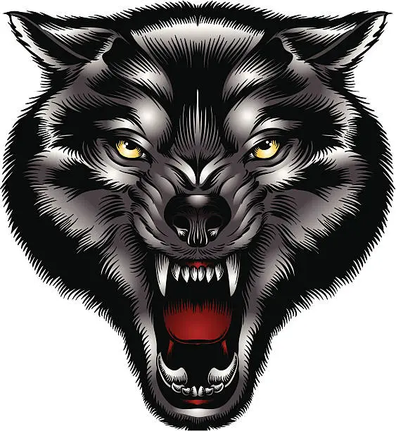 Vector illustration of Wolf head