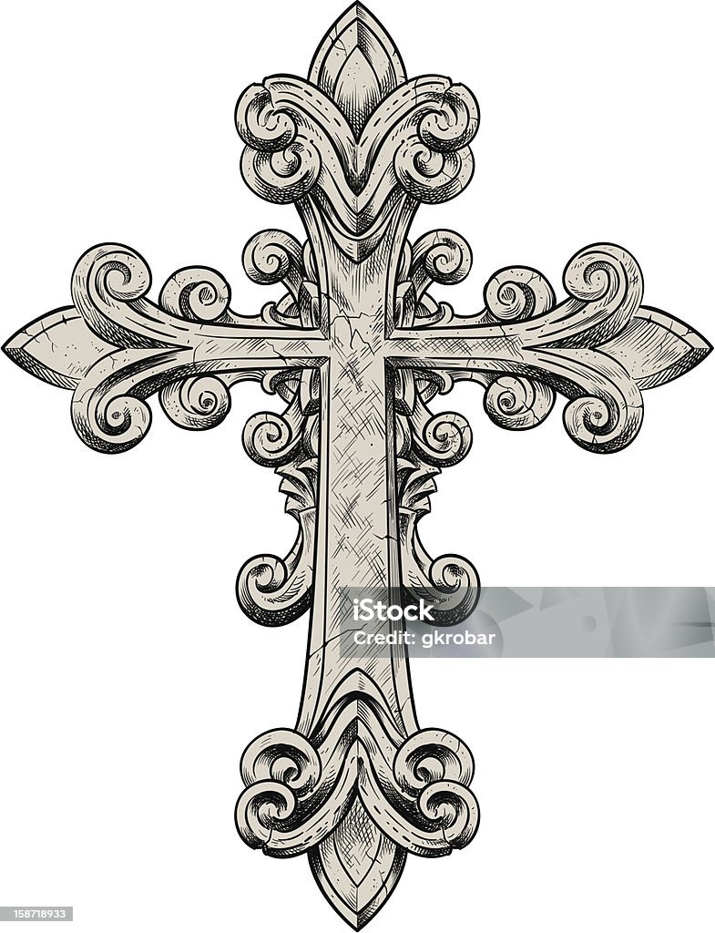 Stone Cross Vector illustration of a stone cross Cross Shape stock vector