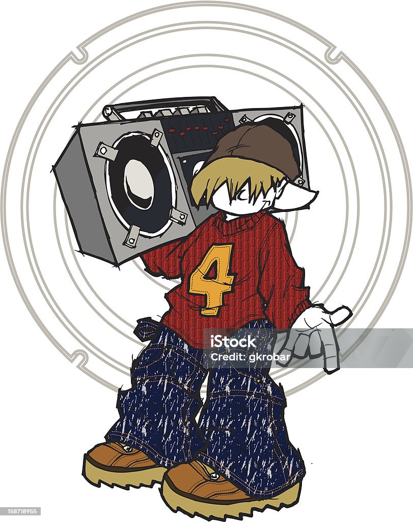 Ghetto blaster pour les - clipart vectoriel de Attitude libre de droits