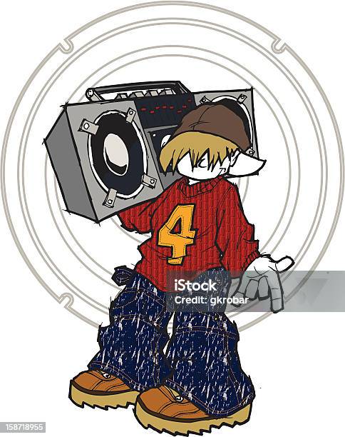 Ghetto Blaster Pour Les Vecteurs libres de droits et plus d'images vectorielles de Attitude - Attitude, Baladeur MP3, Boom box