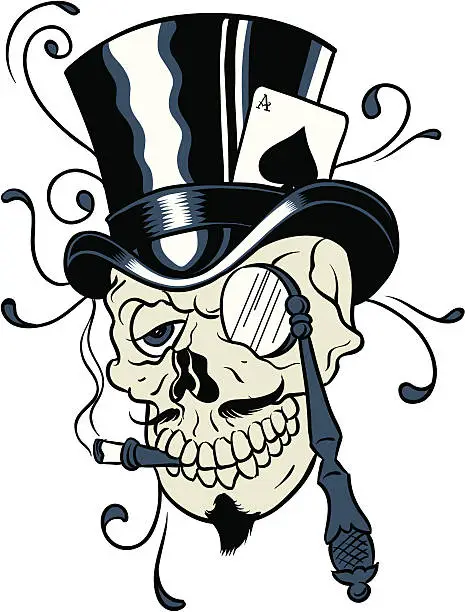 Vector illustration of Skull Top Hat