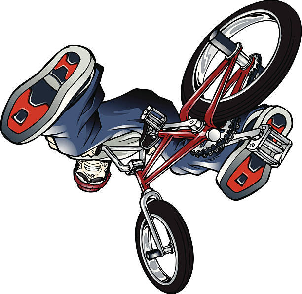 Bmx Rider Upside Down Stock Illustration - Download Image Now - BMX  Cycling, Handlebar, Bicycle - iStock