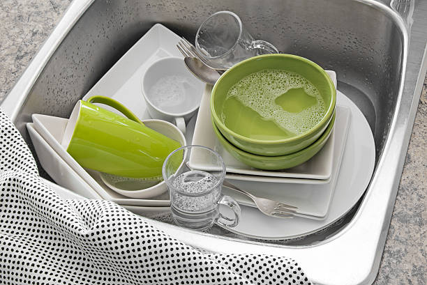 istock Bright dishes in the kitchen sink 158720477