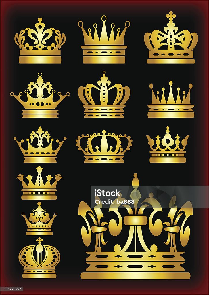 Coroa real de Ouro - Royalty-free Antigo arte vetorial