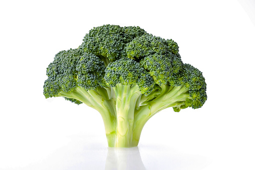 istock Broccoli isolated on white background 1587212534