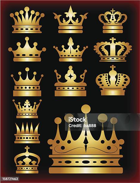 Ilustración de Golden Royal Crown y más Vectores Libres de Derechos de Autoridad - Autoridad, Corona - Accesorio de cabeza, Coronación