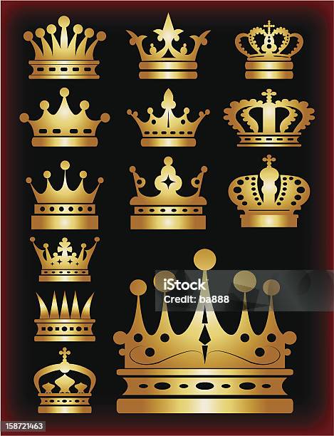Vetores de Golden Royal Crown e mais imagens de Antigo - Antigo, Autoridade, Coroa - Enfeite para cabeça
