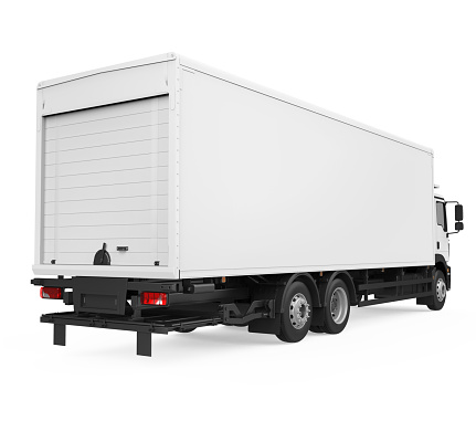 Refrigerated Truck isolated on white background. 3D render