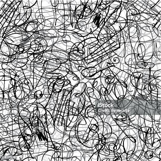 Чернила Инсульта Бесшовные Рисунком — стоковая векторная графика и другие изображения на тему Абстрактный - Абстрактный, Без людей, Белый