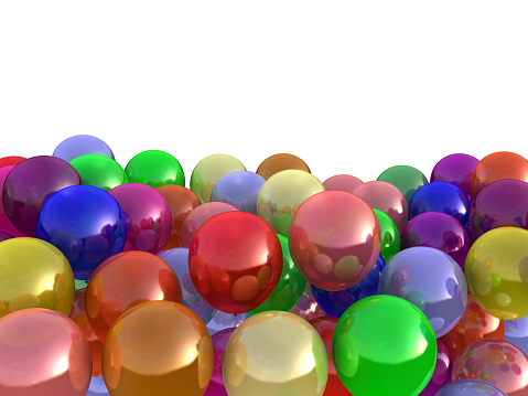 Coloured air balloons background. High quality 3d render.