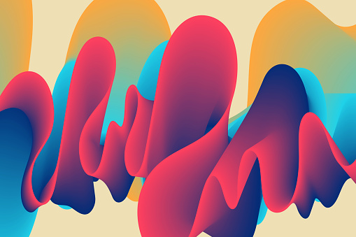 3D abstract wavy background with modern gradient colors. Motion sound wave. Vector illustration for banner, flyer, brochure, booklet, presentation or websites design.