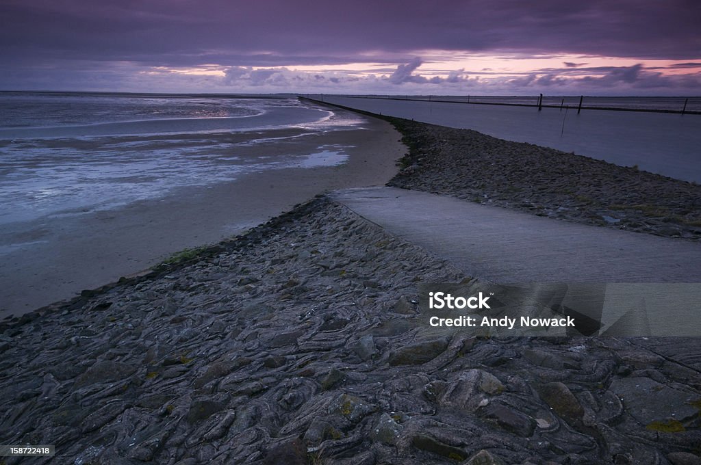 Sonnenuntergang in East Frisia beach - Lizenzfrei Abenddämmerung Stock-Foto