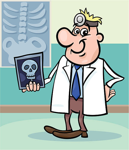 ilustrações de stock, clip art, desenhos animados e ícones de mulher médico ilustração com xray - doctor vector radiologist happiness