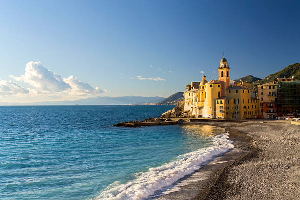 Basilica of Santa Maria Assunta, Camogli stock photo