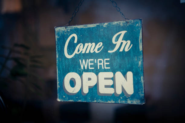 istock Business Opening with Open Sign 158727904