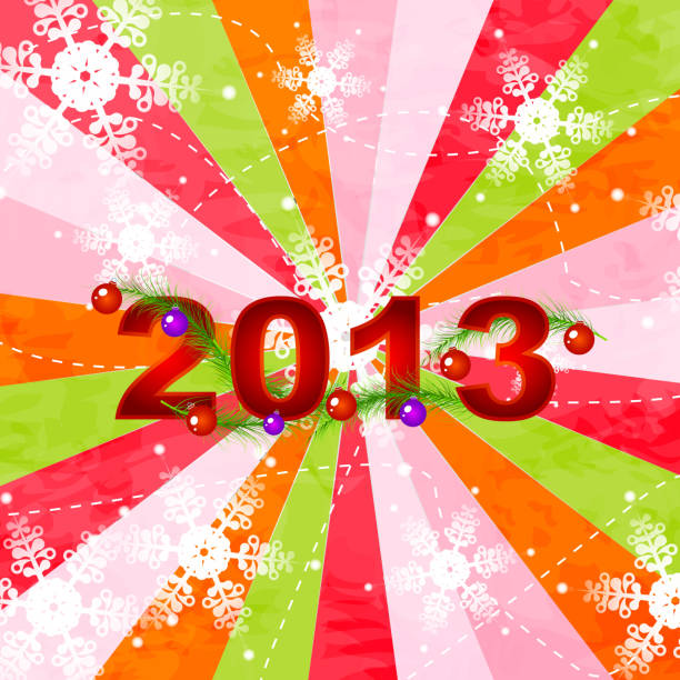 赤と緑の 2013 年の背景 - 2013 2012 green year点のイラスト素材／クリップアート素材／マンガ素材／アイコン素材