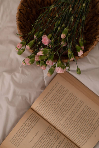 istock Flowers and Book in the Bed 1587287117