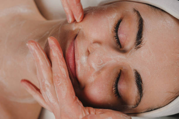 istock Crop ethnic woman with closed eyes 1587295179