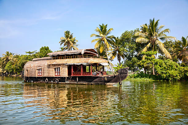 istock Houseboat floating in the backwaters of a river 158731451