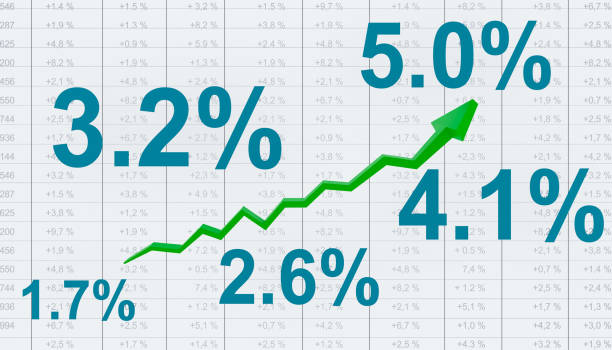 las tasas de interés suben - rating debt usa stock market fotografías e imágenes de stock