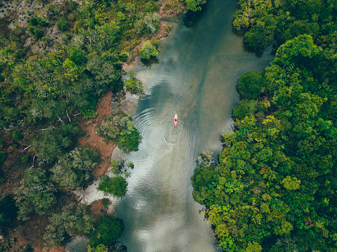 Kayaking at Koh Rong Island River to Preak Svay Village.