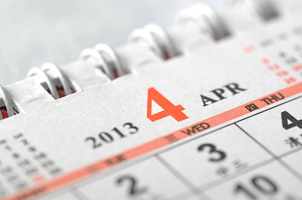 aprile 2013 anno di calendario - april 2012 calendar year foto e immagini stock