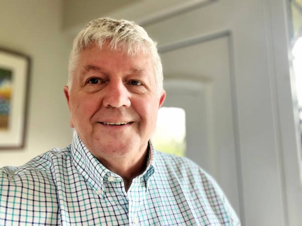 istock Senior Caucasian man selfie indoors 1587351929