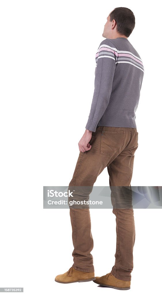 Vista traseira do homem bonito em camisola ir - Royalty-free Admirar a Vista Foto de stock