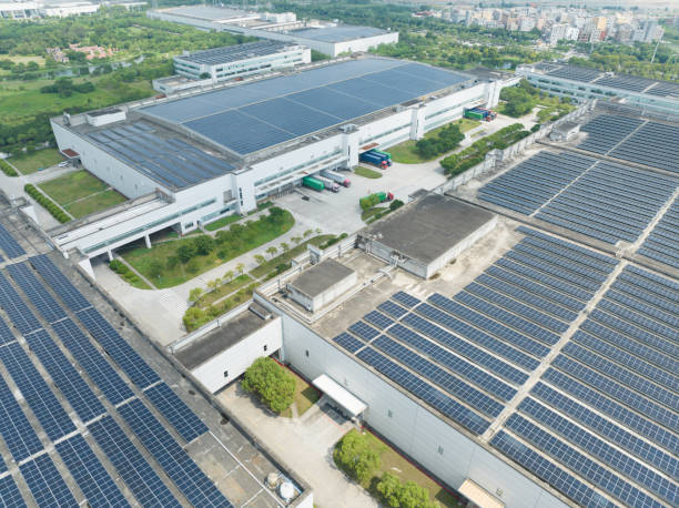 istock Roof solar power generation in industrial areas 1587375370