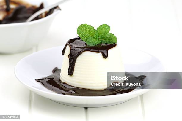 Panna Cotta With Chocolate Stock Photo - Download Image Now - Panna Cotta, Brown, Chocolate