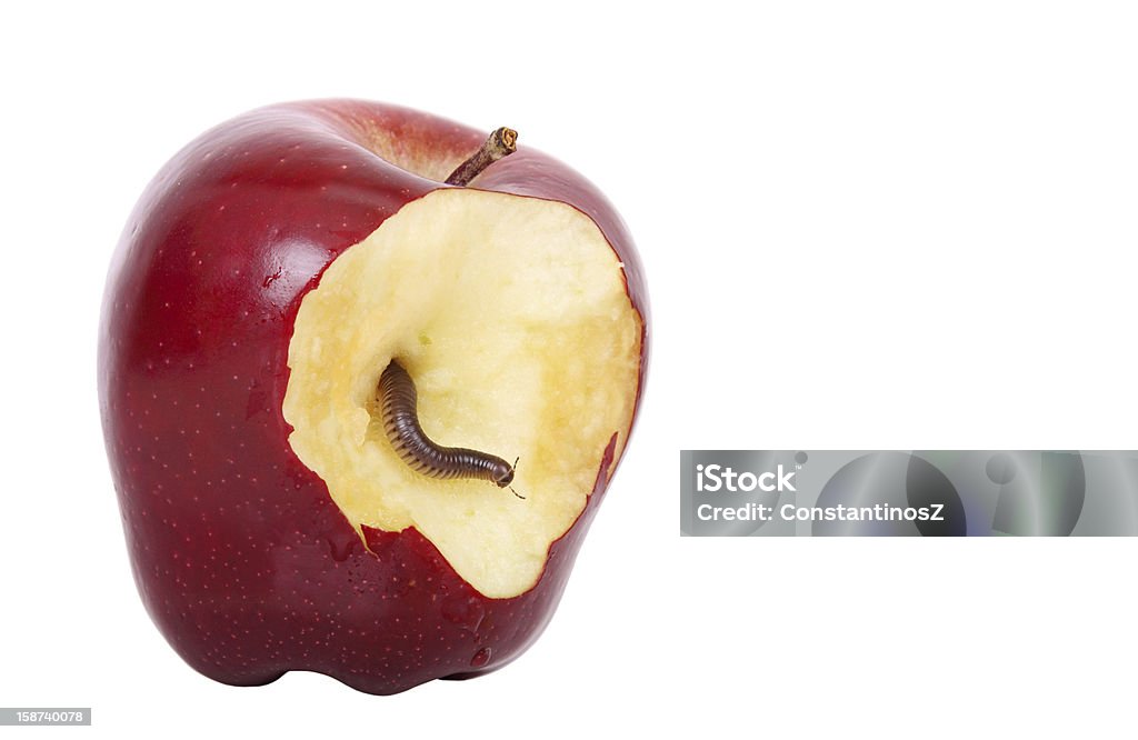Gusano de manzana - Foto de stock de Manzana libre de derechos