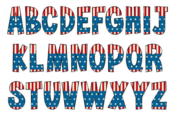 istock Handcrafted Pride of America Letters. Color Creative Art Typographic Design 1587402750