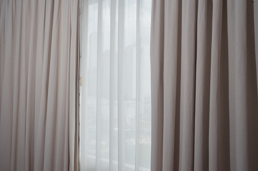 Window curtain semi transparent white color