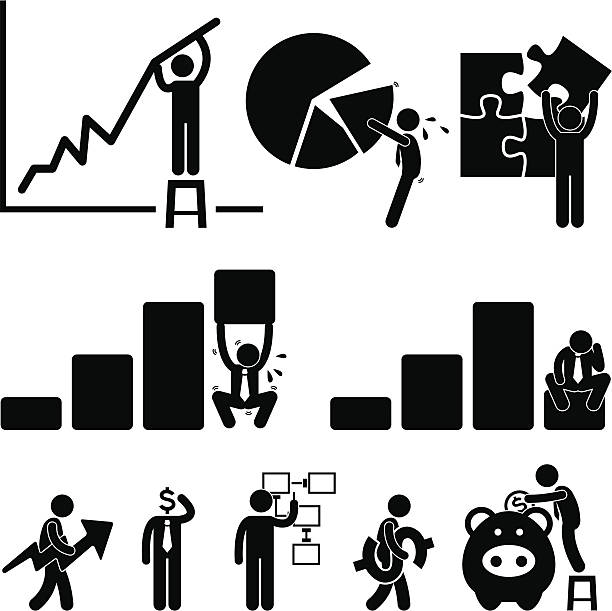 business finanzen diagramm pictogram - unkonventionell grafiken stock-grafiken, -clipart, -cartoons und -symbole